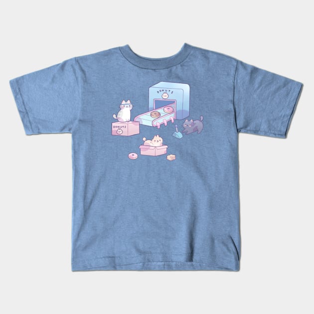 Donut factory Kids T-Shirt by Milkkoyo